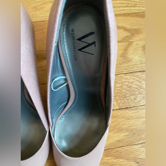 Worthington light pink snake print faux leather heels size 7 - like NEW! - Picture 8 of 11